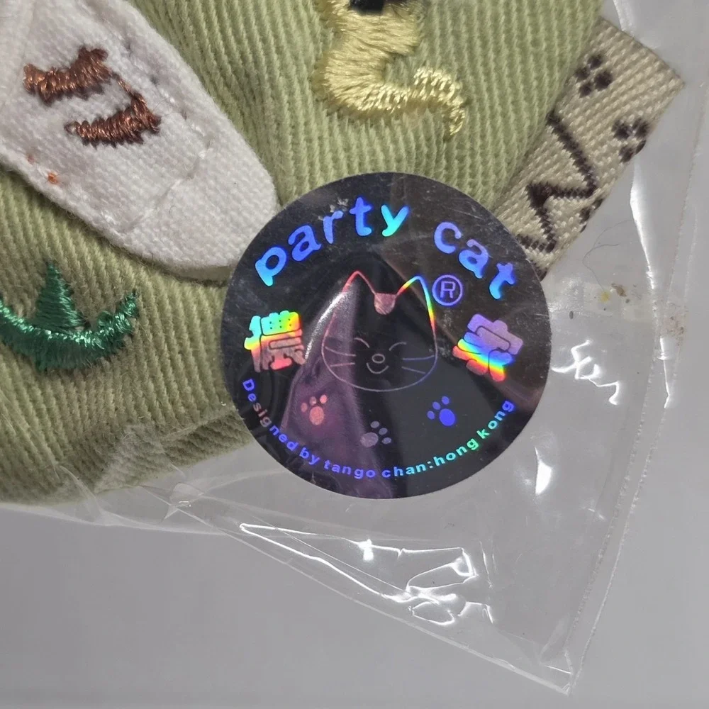 Tango Chan Party Cat White Cat Green Change Coin Purse